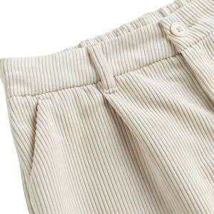 H&M Divided Light Beige Wide-Leg Corduroy Pants